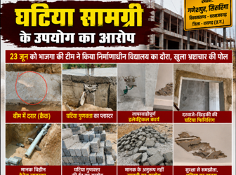 करोड़ों रूपये में बन रहे गुणवत्ता विहिन एकलव्य आवासीय विद्यालय, ठेकेदार कर रहे घटिया सामग्री का उपयोग,  भाजपा की टीम ने किया था एकलव्य आवासीय विद्यालय का दौरा