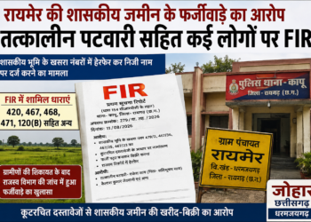 रायमेर की शासकीय जमीन के फर्जीवाड़े का आरोप, तत्कालीन पटवारी समेत कई लोगों पर एफआईआर