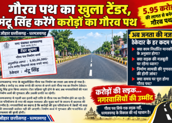5.95 करोड़ का गौरव पथ: टेंडर खुला, अब जनता की नजर ठेकेदार के हर कदम पर